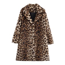 Casual versatile leopard print long jacket