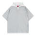 Fake two V-neck hooded short sleeves