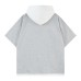 Fake two V-neck hooded short sleeves