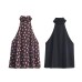Bow decoration hanging neck collar top