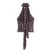 Bow decoration hanging neck collar top