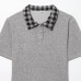 Color blocking patchwork lapel short sleeved top