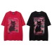 Black Cat Newspaper Printed Short Sleeve Black Cat Newspaper Printed Short Sleeve