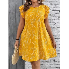 Floral round neck dress