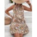 Sleeveless neck hanging dress