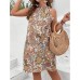 Sleeveless neck hanging dress