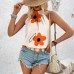Sleeveless hanging neck floral top