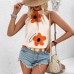 Sleeveless hanging neck floral top