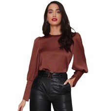 Round neck long sleeved loose top
