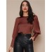 Round neck long sleeved loose top