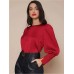 Round neck long sleeved loose top