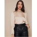 Round neck long sleeved loose top