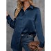 Solid color loose long sleeved top