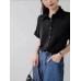 Short sleeved lapel top