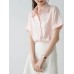 Short sleeved lapel top