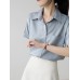 Short sleeved lapel top