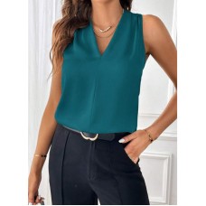 V-neck loose solid color top