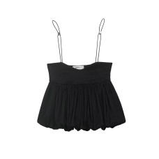 Balloon style women's buckle top