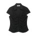 Pleated poplin top for women's clothing