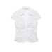 Pleated poplin top for women's clothing