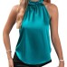 Solid color shoulder hanging neck sleeveless top