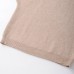 Short sleeved round neck shoulder detail knit sweater