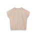 Short sleeved round neck shoulder detail knit sweater