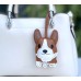 Corgi Dog Keychain Leather Bull Terrier Car Keychain Cute Corgi Leather Pendant