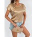 Short sleeved round neck top