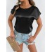 Short sleeved round neck top