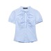 Casual bow decoration poplin top
