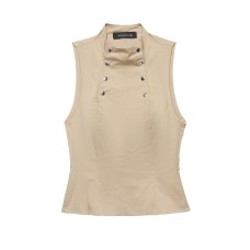 Casual button up elastic top