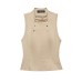 Casual button up elastic top