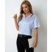 Solid color stand up collar short sleeved top