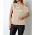 Irregular slanted shoulder one neck top
