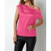Irregular slanted shoulder one neck top