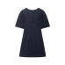 Bubble sleeve mini denim dress