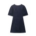 Bubble sleeve mini denim dress