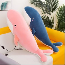 Cute Whale Plush Pillow Ocean Series Long Barrel Whale Soft Toy Gift