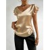 V-neck ruffled drawstring top