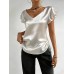 V-neck ruffled drawstring top
