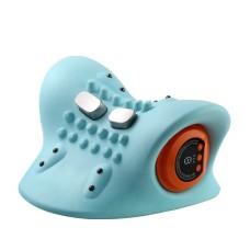 Multi-Functional Neck and Shoulder Massager Pillow Portable Kneading Neck EMS Heat Therapy Pulse Massager