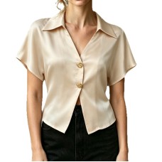 V-neck short sleeved top