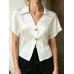 V-neck short sleeved top