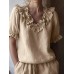 Women's loose top with ruffled collar and bubble sleeves