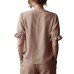 Women's loose top with ruffled collar and bubble sleeves