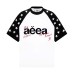 English pentagram printed shoulder sleeves with short sleeves