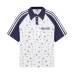 Splicing and contrasting three stripes with full printed short sleeves