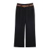 Curled hem waistband pants