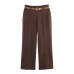 Curled hem waistband pants